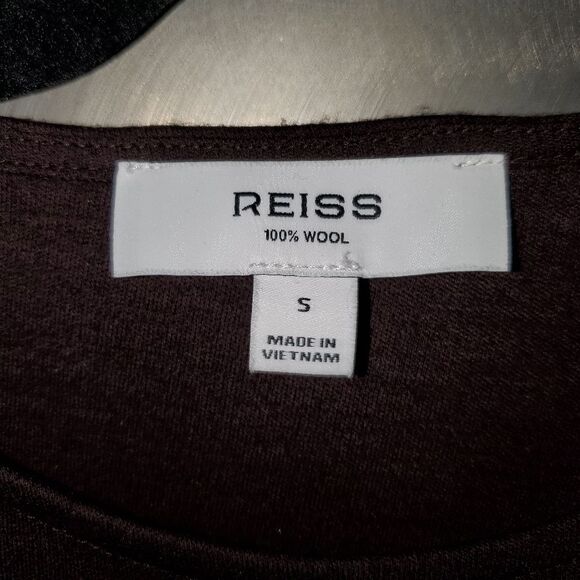 REISS Sloane Wool Long Sleeve Knit Maxi Dress Brown Small - Picture 5 of 14